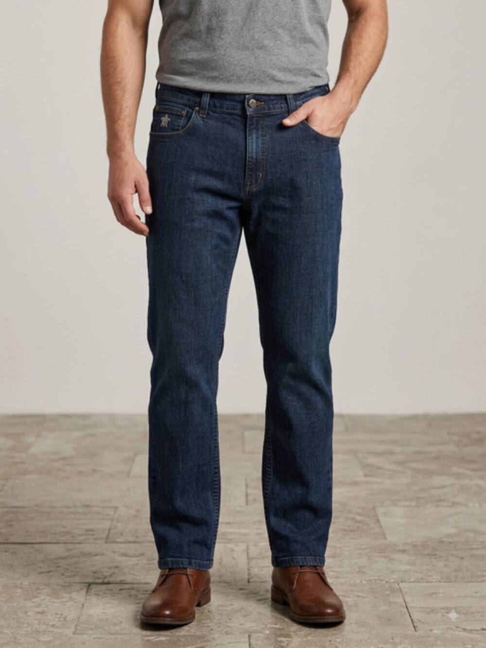 Turtleson Men's Dark Wash Denim Jeans Cotton Blend 38x30 Classic Turtle Logo